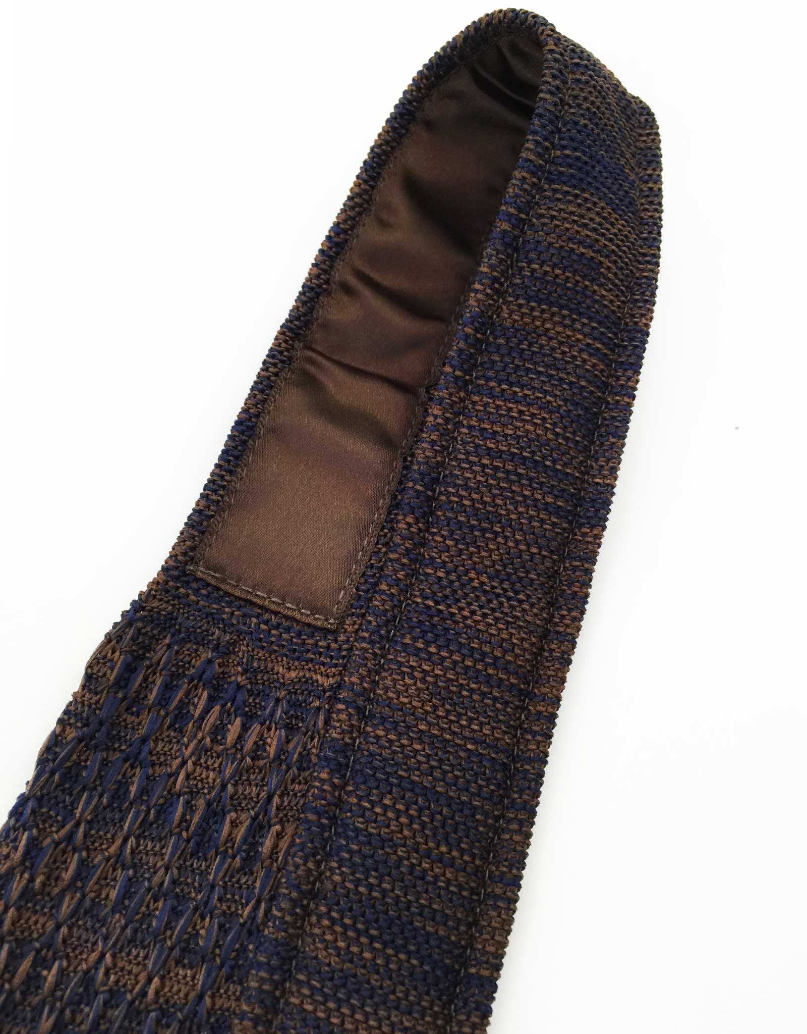 Cotton knitted Tie - Brown