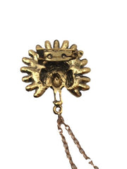 Peacock Broach Lapel Pin with attached Flower Pin