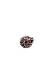Red Crystal Flower Lapel Pin