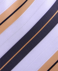 Brown, Apricot & White Striped Tie