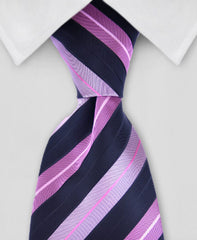 black and pink stripe necktie