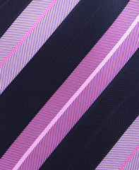 Black & Rose Pink Thick Striped Tie