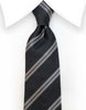 Black and Gray Striped Necktie