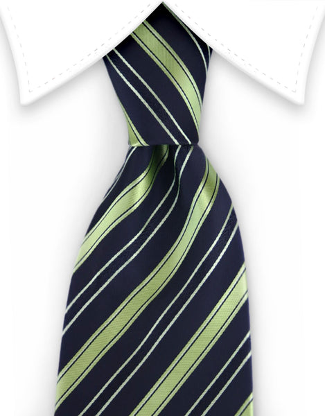 black and green striped tie