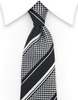 Black and light silver tie