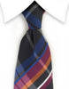 Black, blue, purple, orange & white plaid tie