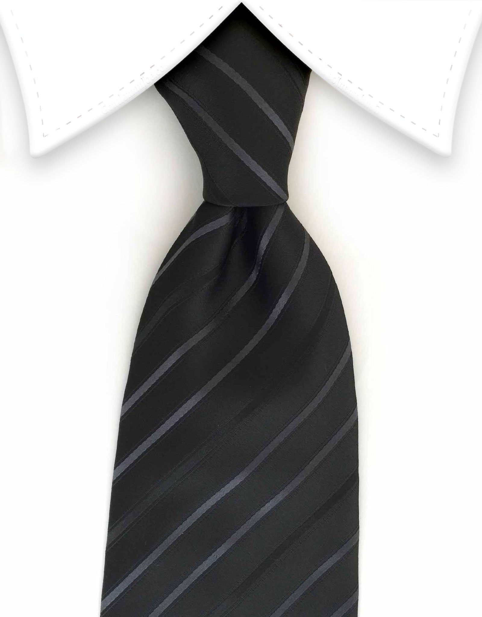 Black and gray striped tie