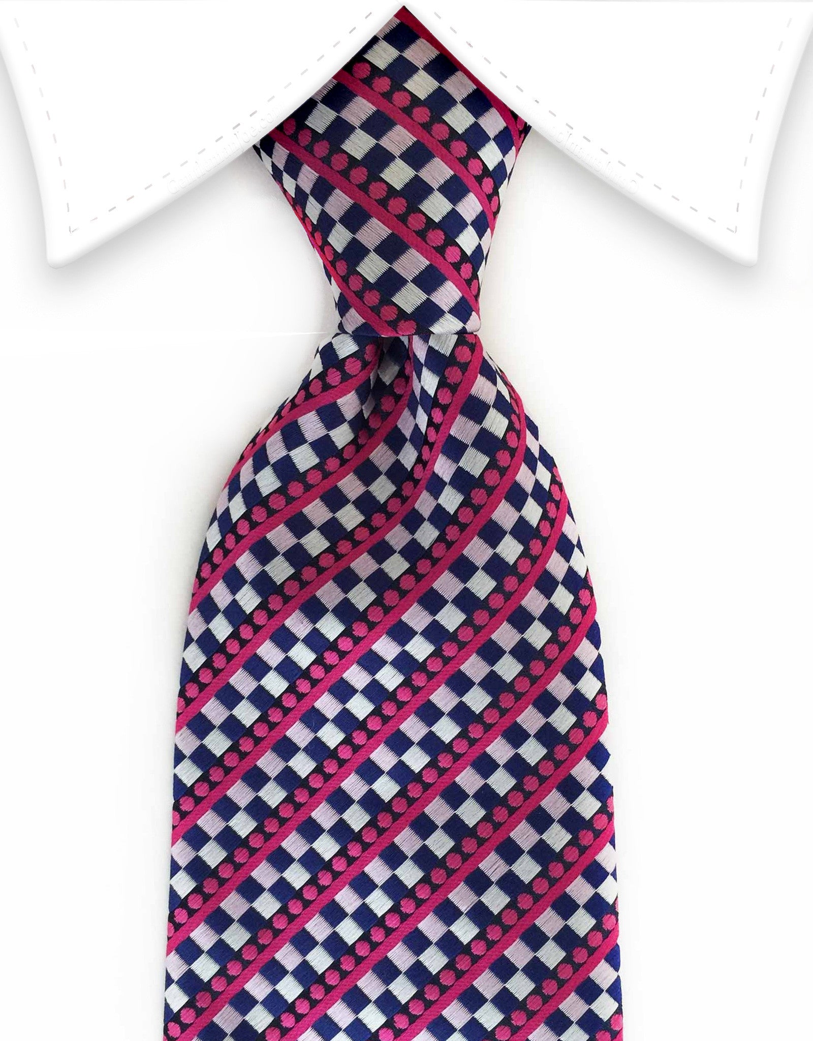 pink and blue necktie