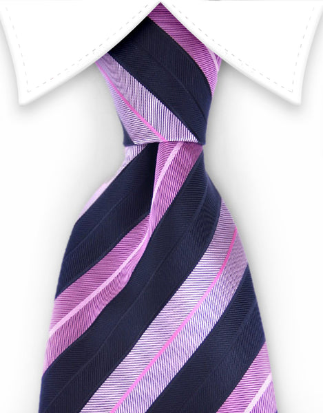 black and pink striped tie