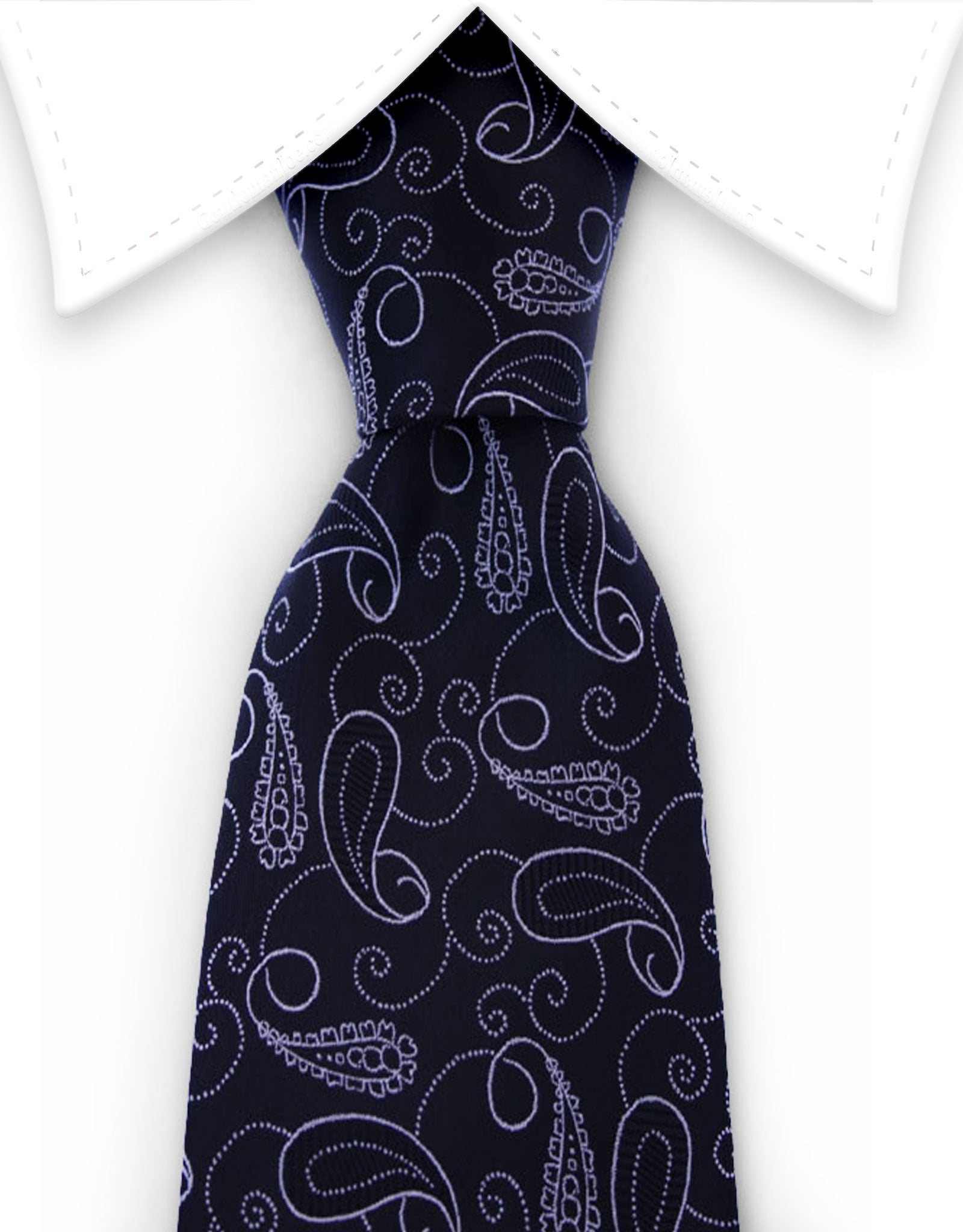 Black & silver paisley necktie