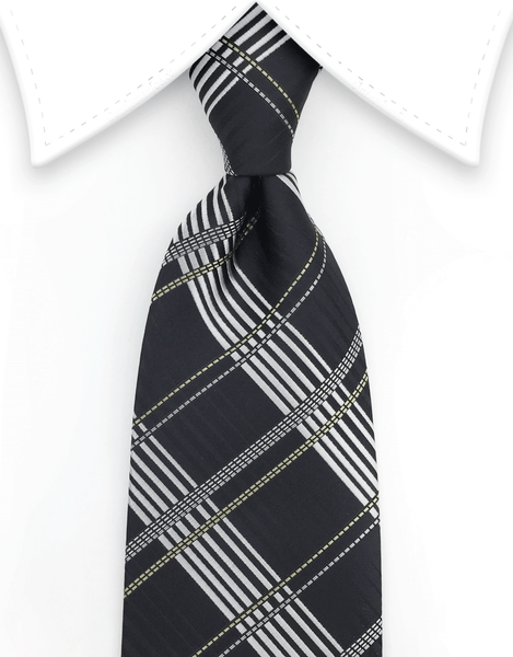 Black & Silver Plaid Tie – GentlemanJoe