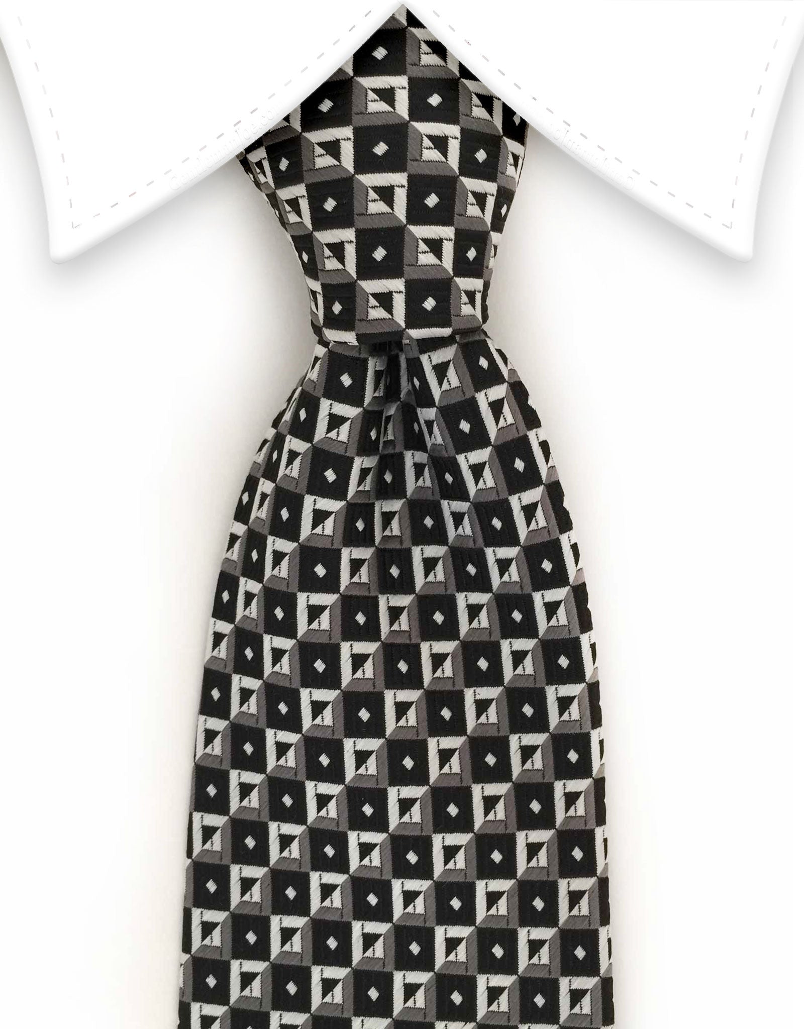 Black, charcoal, silver necktie