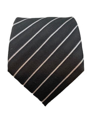 Black & Silver Striped Tie