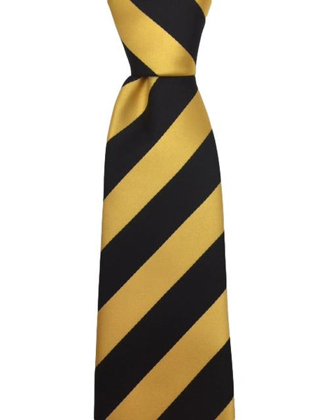 gold black striped mens tie