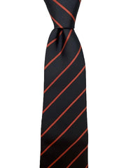 Black and Orange Striped Extra Long Tie - 3XL