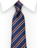 navy burgundy red white striped tie