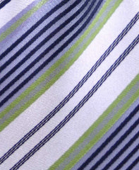 Green, Black, Ivory & Silver Striped Necktie