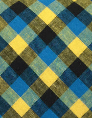 Yellow, Blue & Black Plaid Cotton Necktie