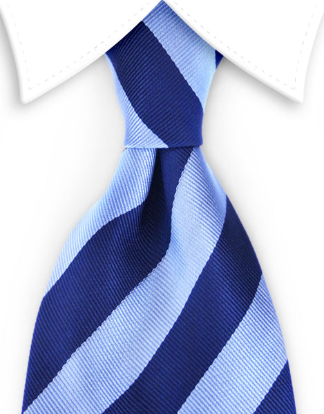 Collegiate blue striped tie