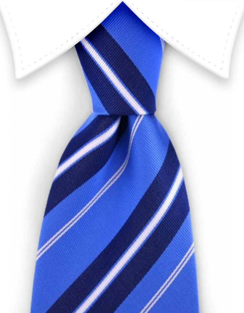Blue Silk Striped Necktie – GentlemanJoe