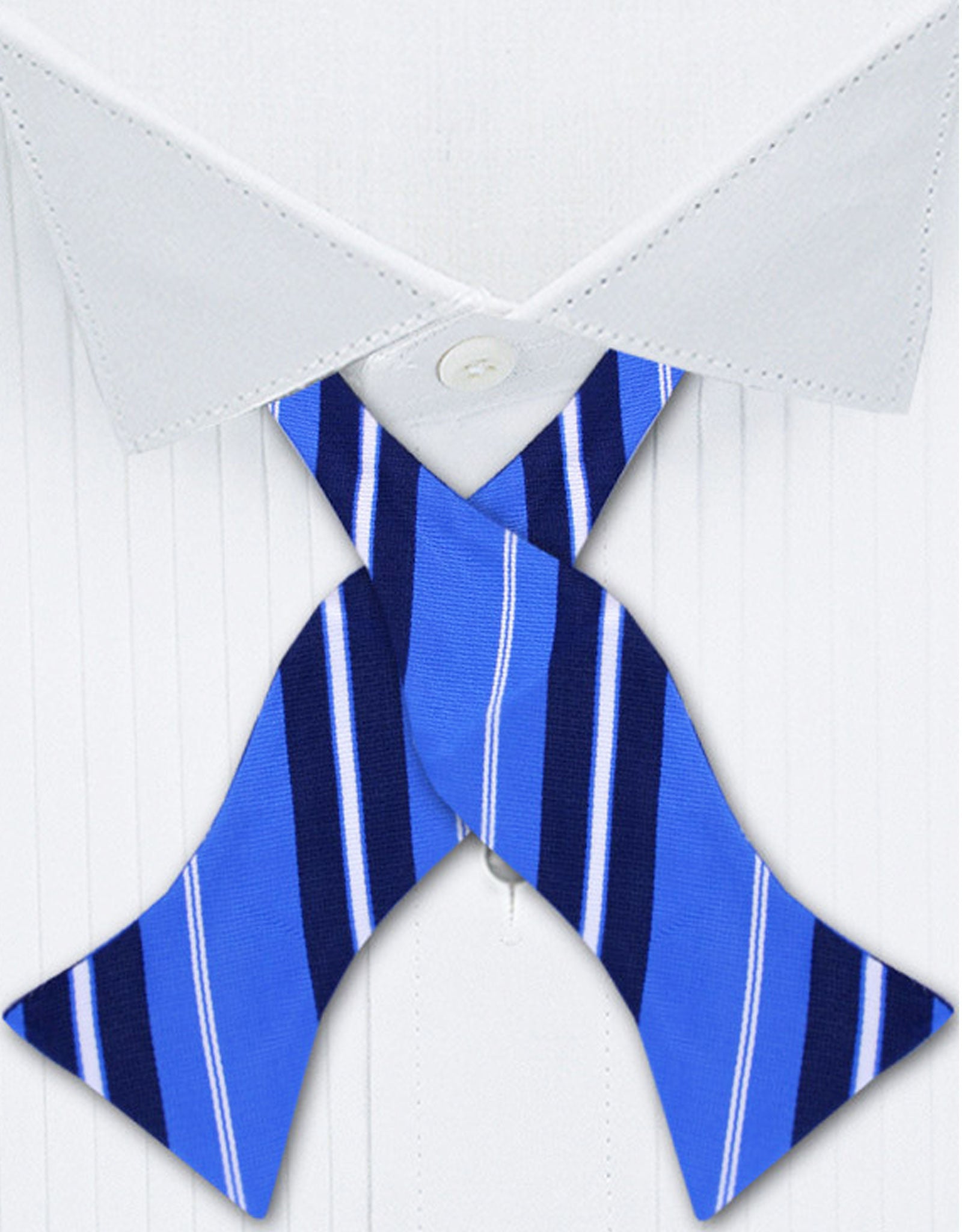 Blue striped bow tie