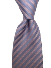 Blush Pink and Light Blue Men's Striped Tie