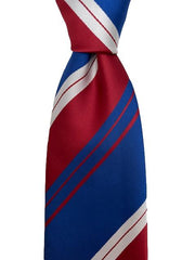 Red, White & Blue Striped Extra Long Tie