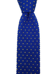 Royal Blue Knit Tie with Yellow Flecks