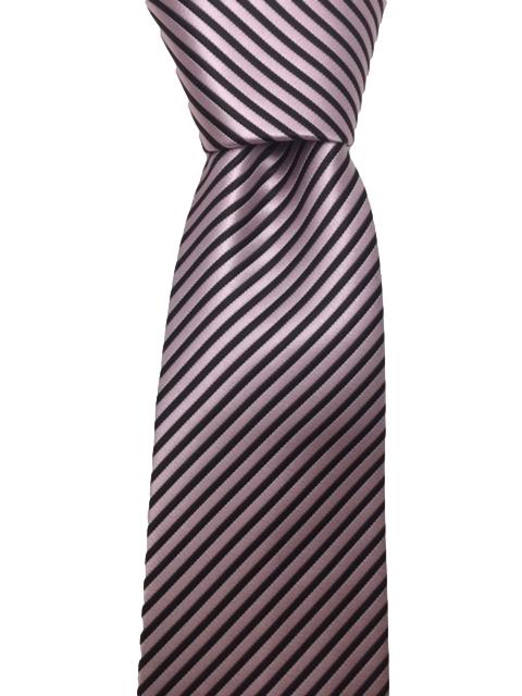 Blush Pink and Black Pinstriped Teen Tie