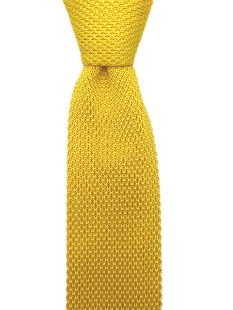 Solid Yellow Men's Knit Necktie