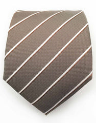 light brown and white striped tie