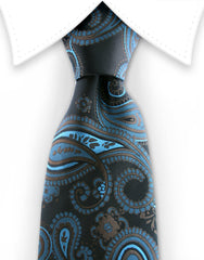 Brown and aqua necktie