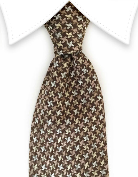 brown houndstooth tie
