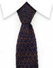 Brown and purple knitted tie