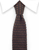 brown knit necktie with orange flecks