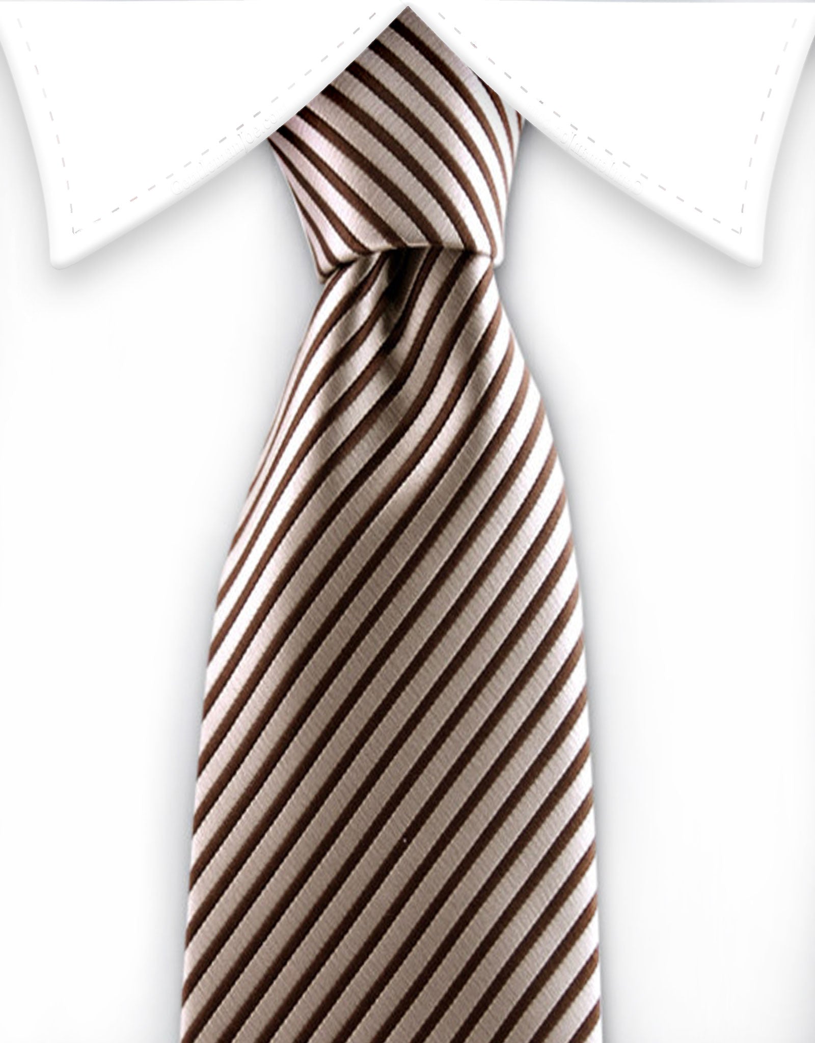Brown Striped Teen Tie