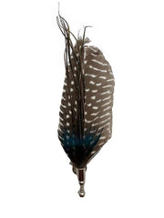 Brown and White Feather Lapel Pin