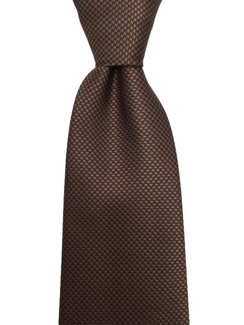 Brown Houndstooth Pattern Men's Extra Long Tie