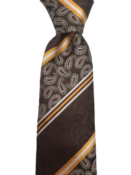 Brown Pailey Men's Tie with Stripes