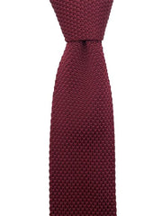 Solid Burgundy Skinny Knitted Necktie