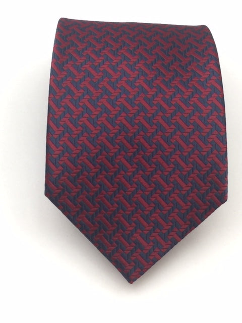 Neckties, Blue & Red Geometric Print