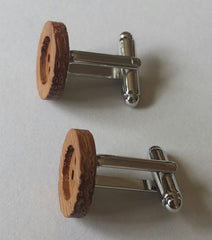 wooden button cufflinks
