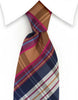 Toffee, Navy Blue & Pink Plaid Tie