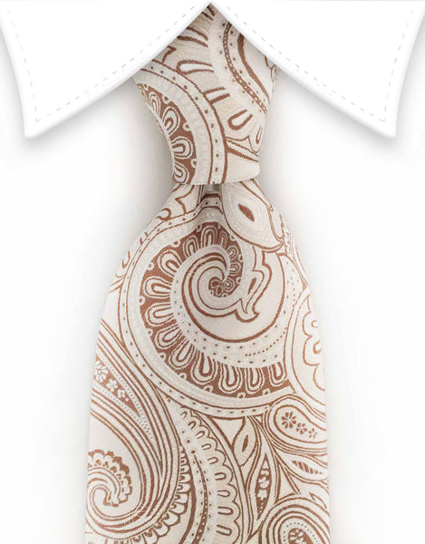 champagne paisley tie