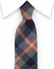Charcoal gray & orange cotton tie