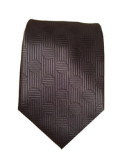 Men's Charcoal Tie with Striped Circles