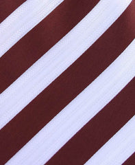 White & Brown Striped Tie - XL
