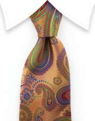 copper paisley tie