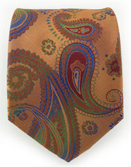 copper green blue paisley tie