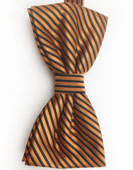 black and orange striped bowtie